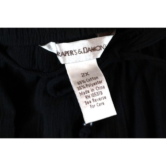 Draper's & Damon's Black Women's Dress Pant Elastic Drawstring Waist 2X 055 - Picture 2 of 4